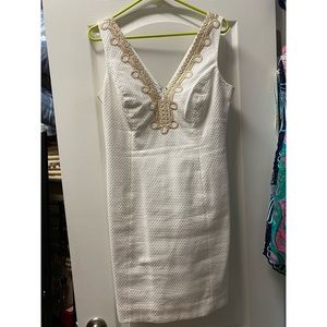 White Gold Lilly Pulitzer shift dress size 8